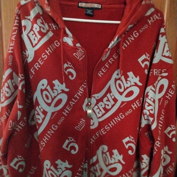 Vintage rare 5 cent Pepsi cola zip up hoodie jacket that is a xxxl - Picture 1 of 5